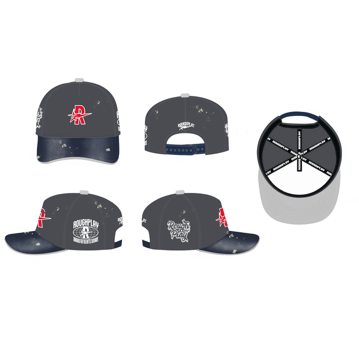 Roughplay Hat R Logo Vintage Grey Navy Red