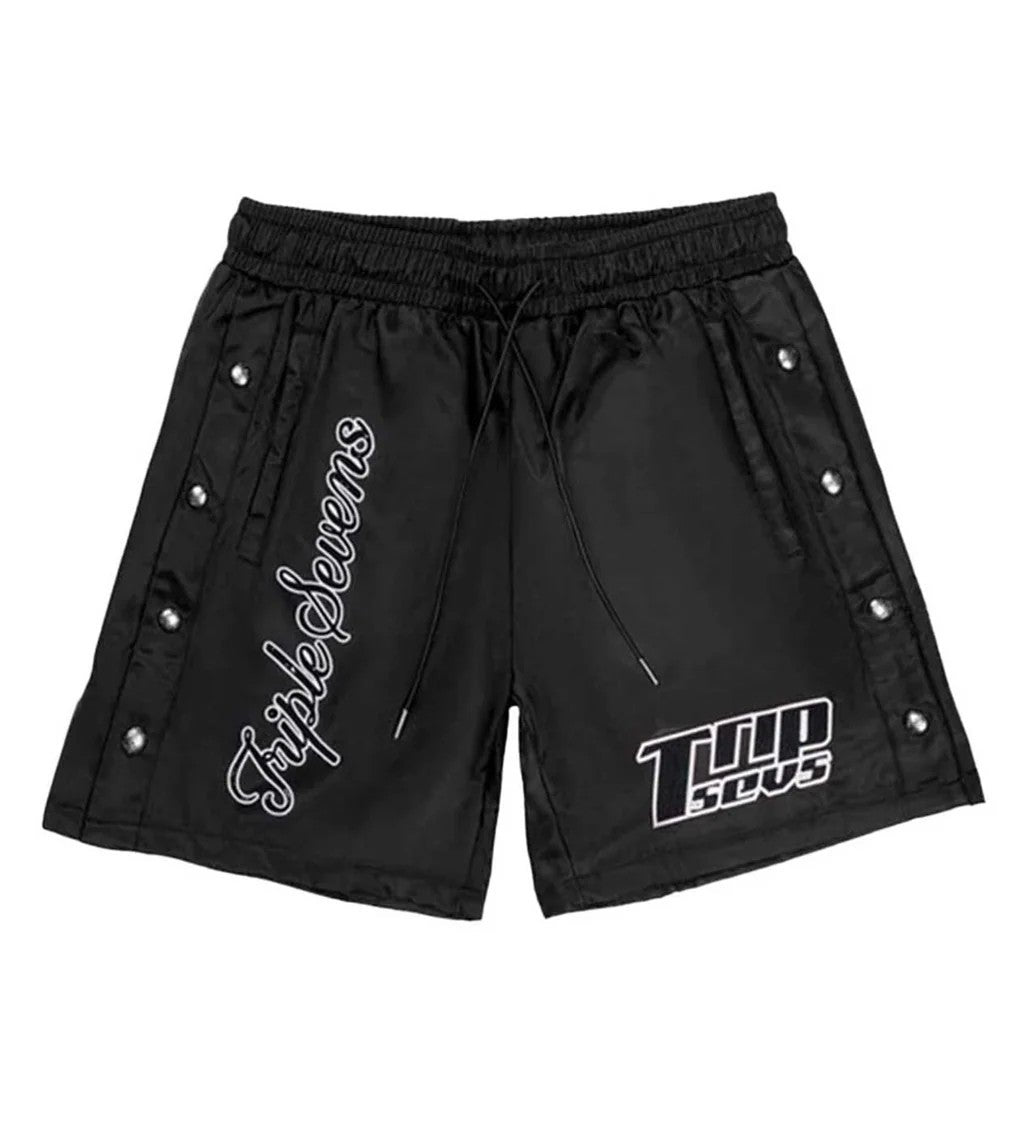 Triple Sevens Shorts Black Nylon Button