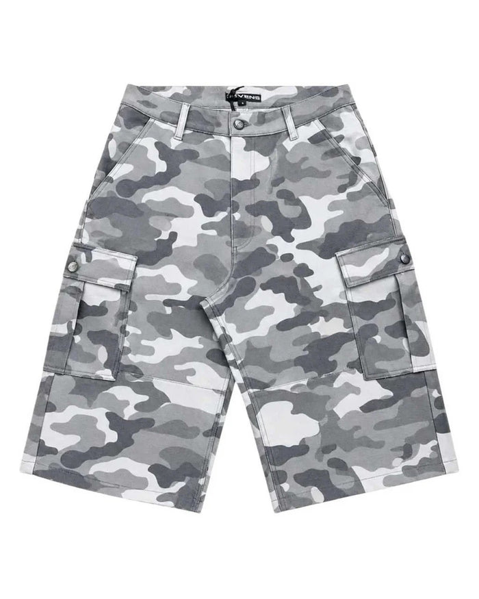 Triple Sevens Leather Camo Shorts Grey