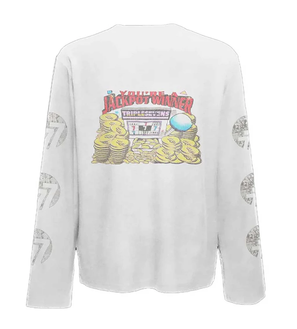 Triple Sevens Tee White Lucky Longsleeve