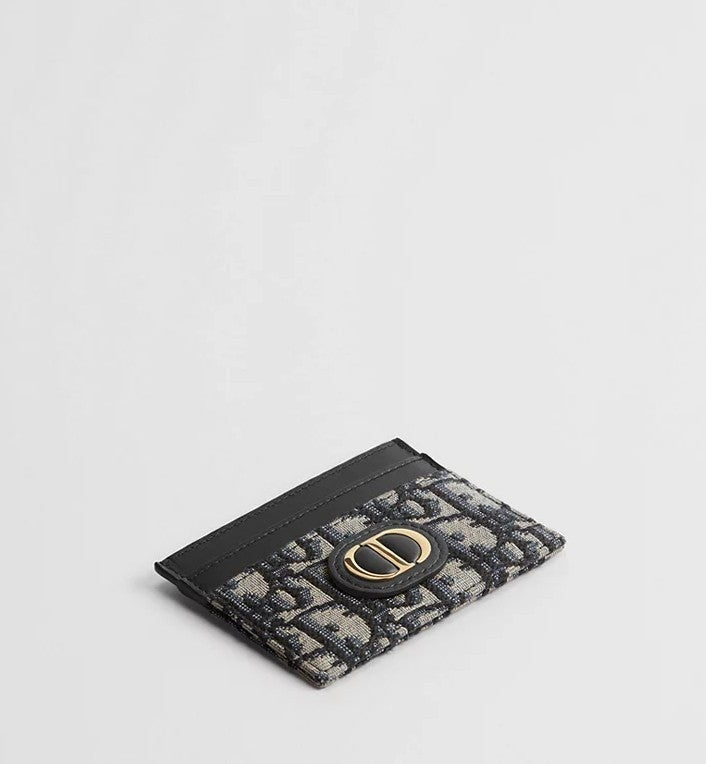 Dior Card Holder 30 Montaigne Freesia Oblique Jacquard