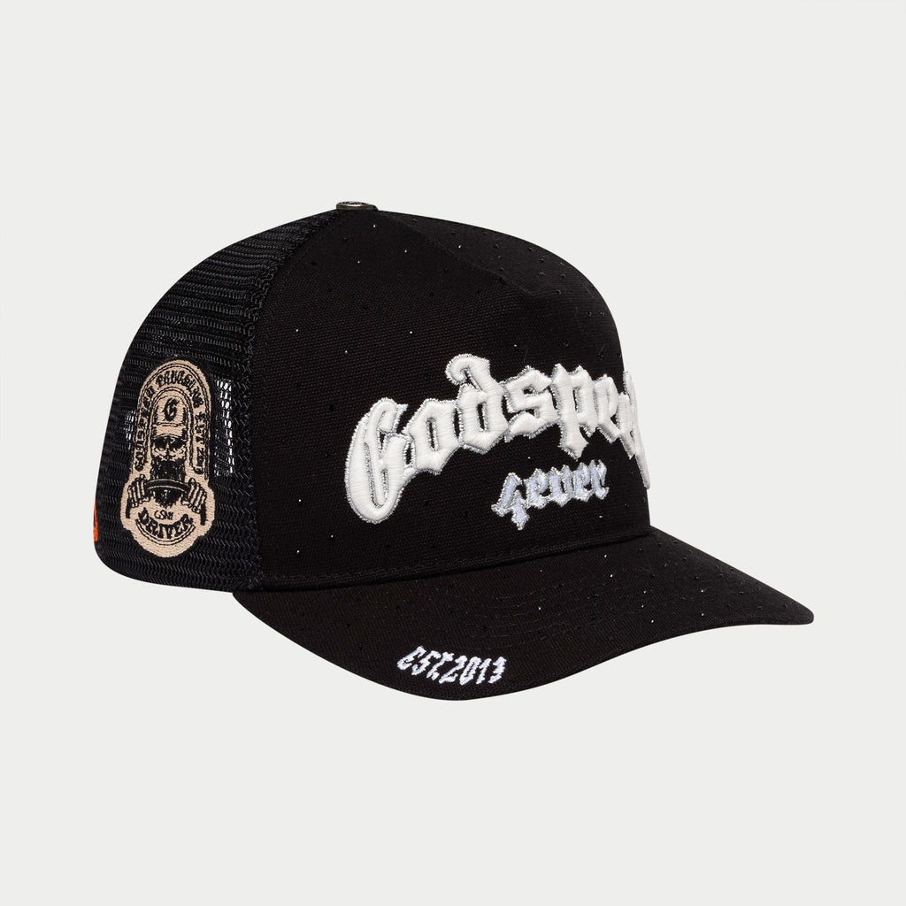 Godspeed Hat Black White VVS Gs Forever Trucker