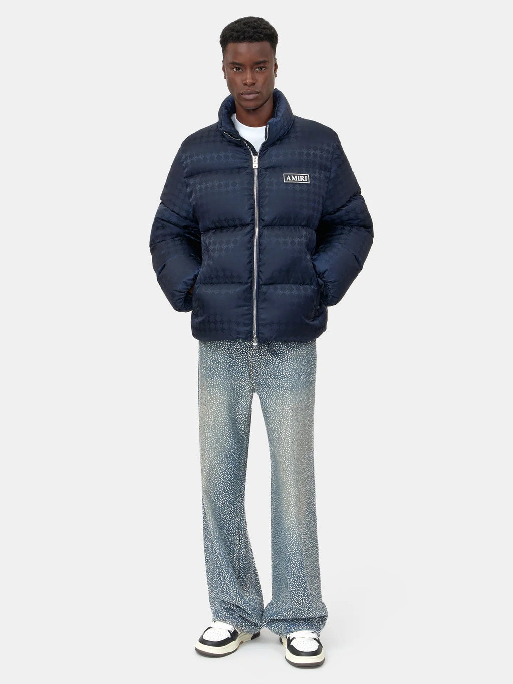 Amiri Jacket MA Quad Jacquard Down Midnight Blue