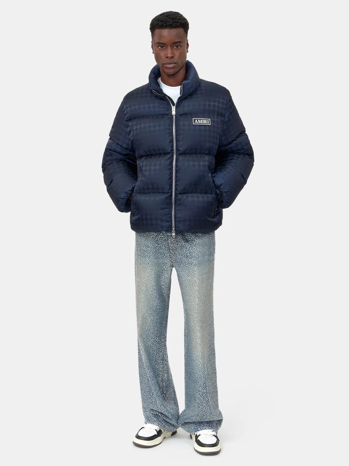 Amiri Jacket MA Quad Jacquard Down Midnight Blue