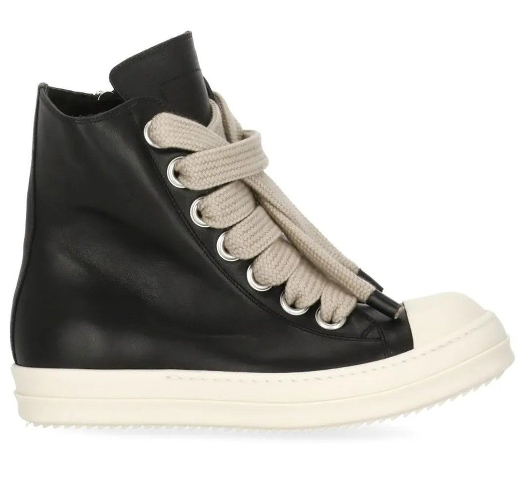 Rick Owens Mainline Jumbo Lace High Sneakers Black Milk