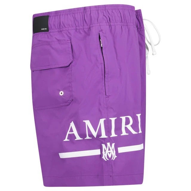 Amiri Swim Shorts Ma Bar Purple White