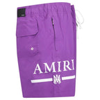 Amiri Swim Shorts Ma Bar Purple White