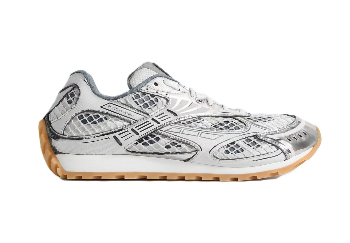Bottega Veneta Orbit Sneakers White Silver
