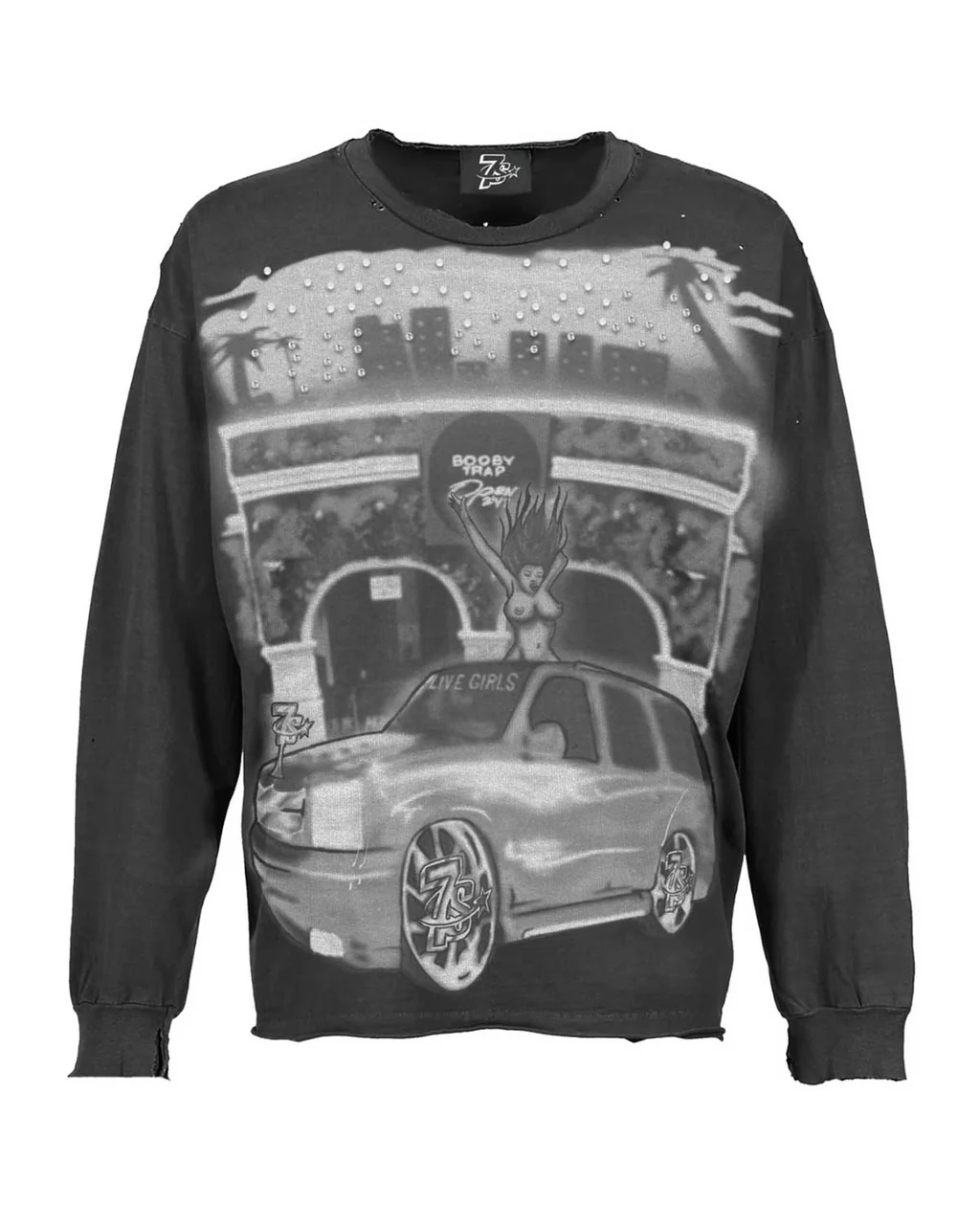 Triple Sevens Tee Black Booby Trap Regular Longsleeve