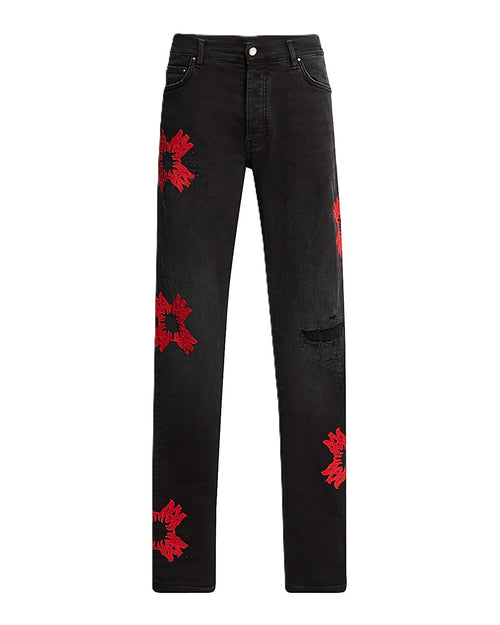 Amiri Jeans Black MA Quad Applique Red