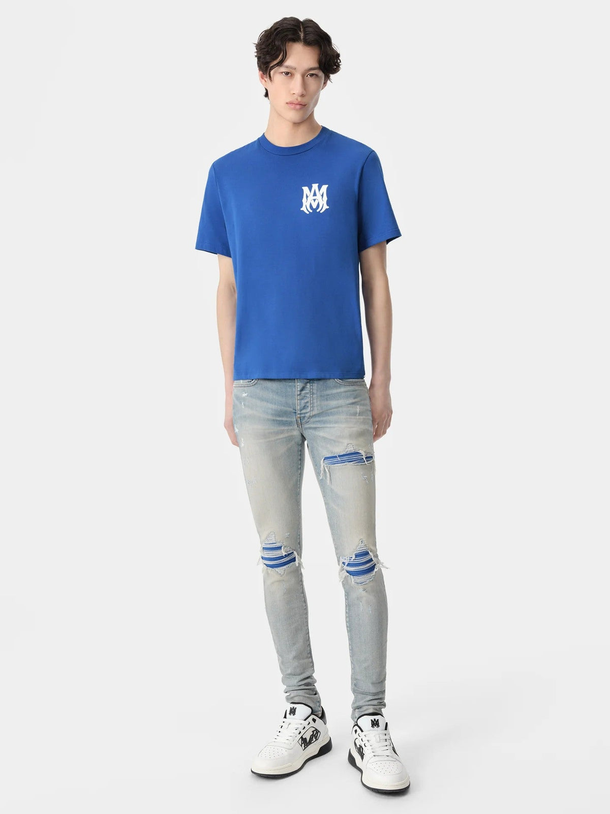 Amiri Jeans Mx1 Antique Indigo Blue Patch