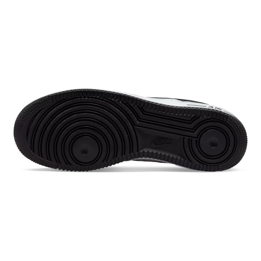 FLEX SHOP Air Force 1 x Terror Squad Blackout sneaker showing the black rubber outsole with circular traction pattern