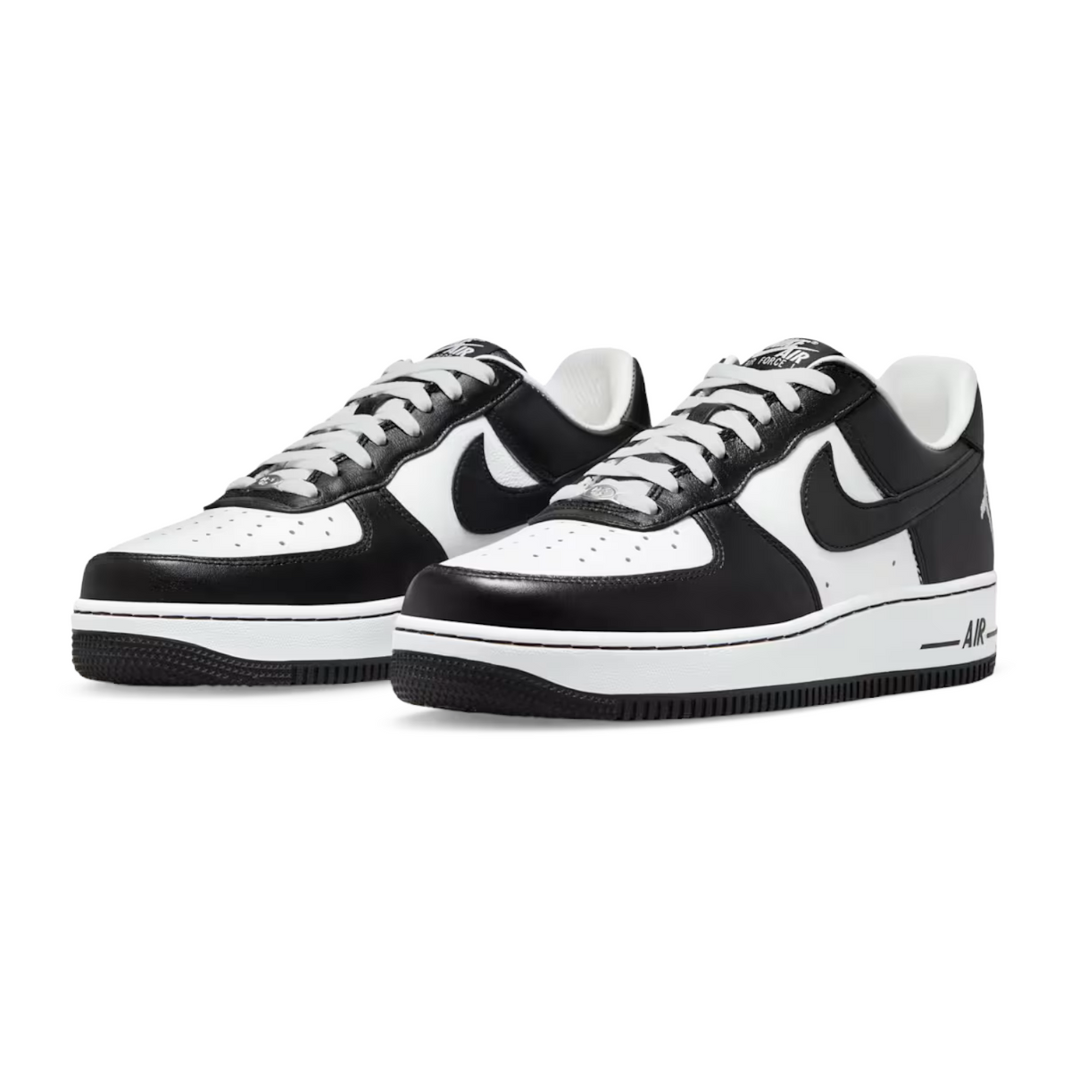 FLEX SHOP Air Force 1 x Terror Squad Blackout sneakers in premium black and white leather with heel embroidery