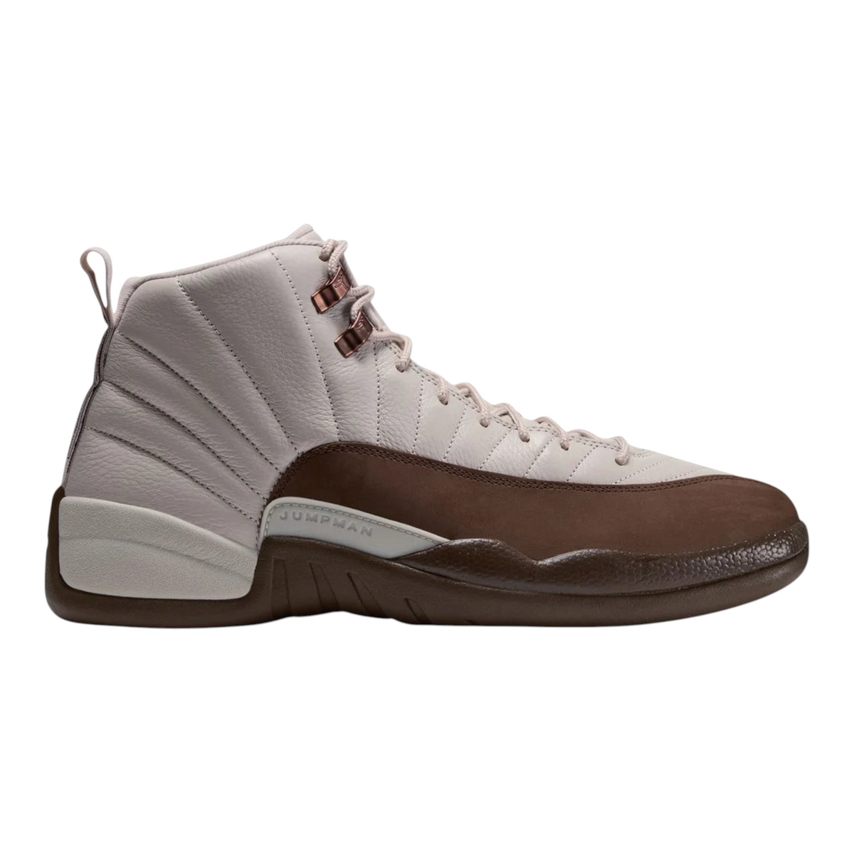 FLEX SHOP Air Jordan 12 Retro Fireside high-top sneakers in light orewood brown and cacao wow leather
