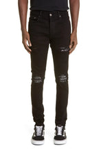 Amiri Black MX1 Bandana Ripped Patch Skinny Jeans