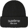 Supreme Beanie Classic Logo Chunky Ribbed Black