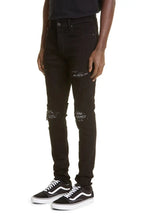 Amiri Black MX1 Bandana Ripped Patch Skinny Jeans