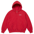 Supreme Hoodie Blessed Appliqué Zip Up Red