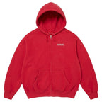 Supreme Hoodie Blessed Appliqué Zip Up Red