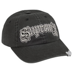 FLEX SHOP black cotton chino twill 6-panel hat with embroidered Supreme logo and integrated visor bottle opener