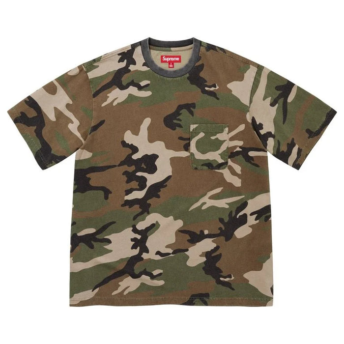 Supreme Tee Cracked Pocket Woodland Camo