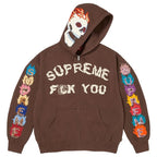 Supreme "Fuck You" Zip Up Brown Hoodie