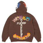 Supreme "Fuck You" Zip Up Brown Hoodie