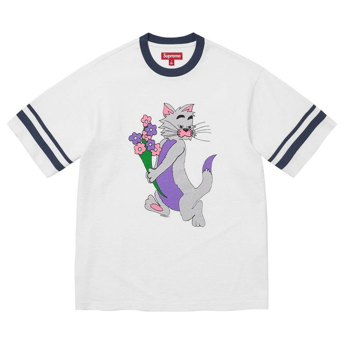 Supreme tee Glitter Cat White glitter