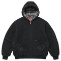 Supreme Jacket  Hooded Work Leather Appliqué Black
