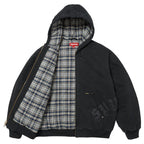 Supreme Jacket  Hooded Work Leather Appliqué Black