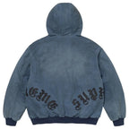 Supreme Jacket  Hooded Work Leather Appliqué Navy