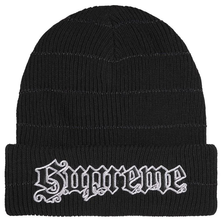 Supreme beanie  Metallic Stripe Black