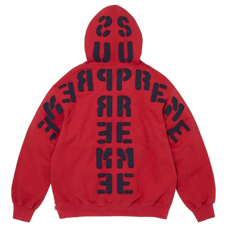 Supreme "Mirrored Appliqué" Red Hoodie