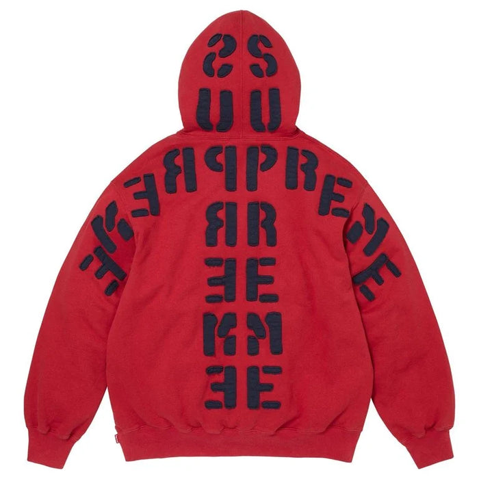 Supreme "Mirrored Appliqué" Red Hoodie