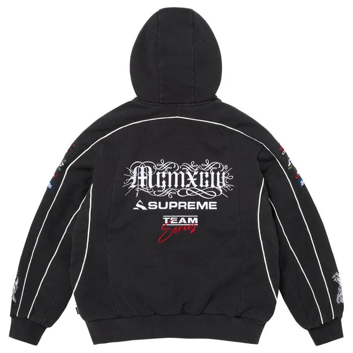 Supreme Hoodie Racing Lined Zip Up Black