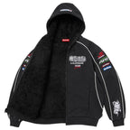 Supreme Hoodie Racing Lined Zip Up Black