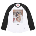 Supreme Tee Larry Clark Sequin Raglan Black/White