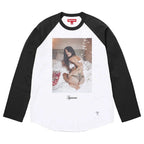 Supreme Tee Larry Clark Sequin Raglan Black/White