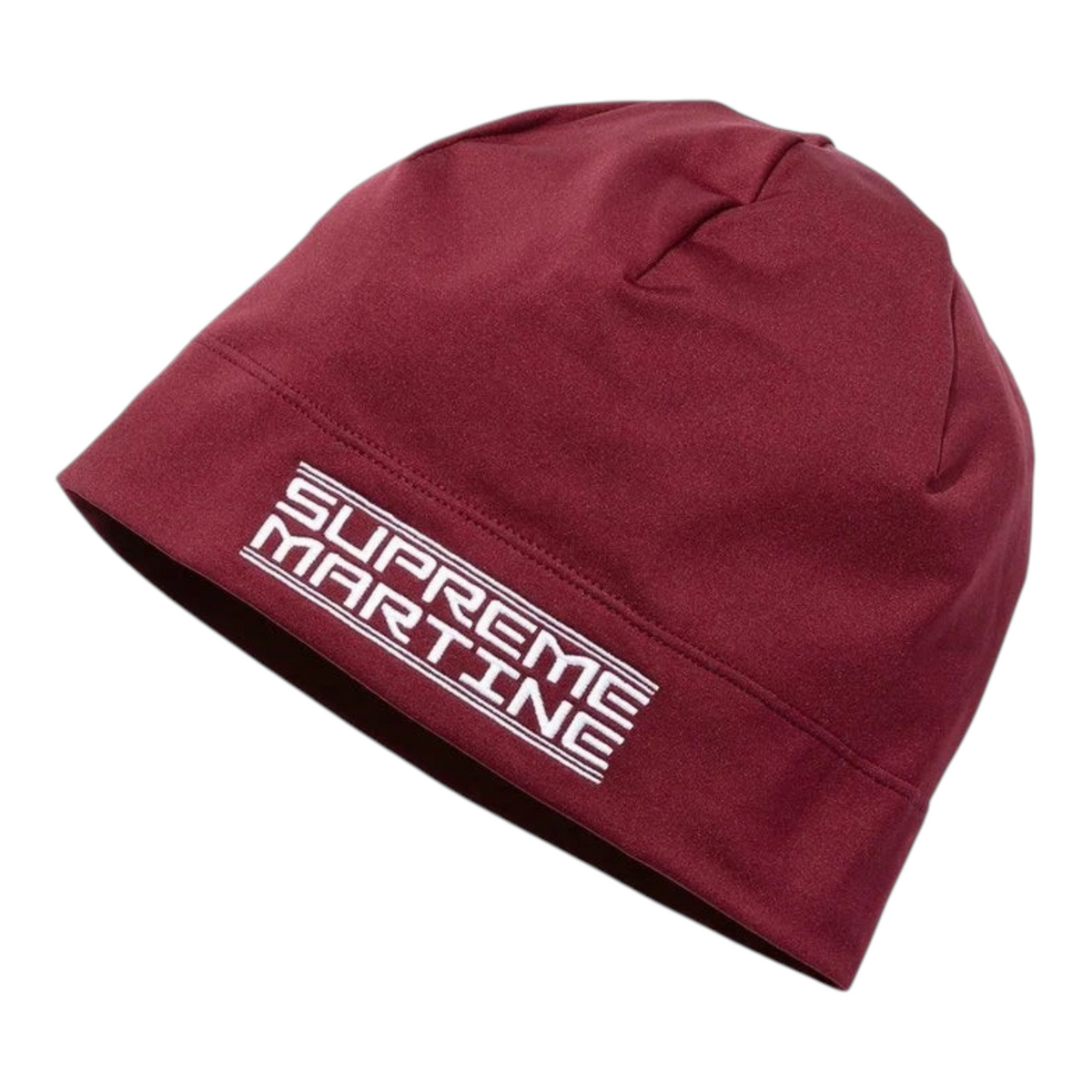 FLEX SHOP red Supreme Martine Rose collaboration base layer beanie with white logo embroidery