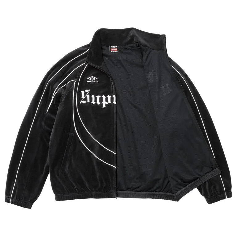 Supreme Track Jacket Umbro Velour Black