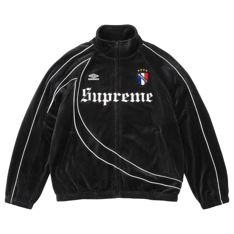 Supreme Track Jacket Umbro Velour Black