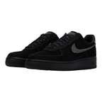 FLEX SHOP Nike Ja Morant x Swarovski Air Force 1 Low LX sneakers in black suede with crystal-embellished side swoosh.