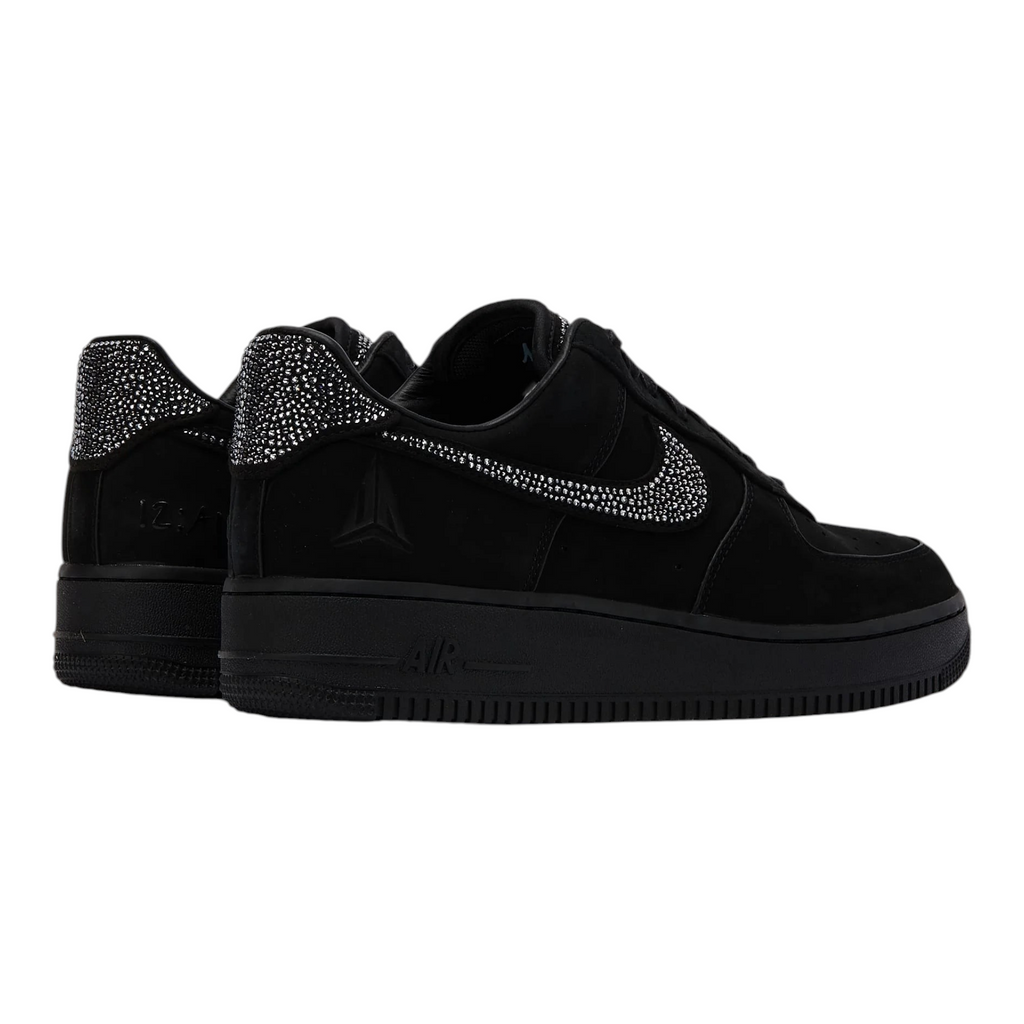 FLEX SHOP Nike Ja Morant x Swarovski Air Force 1 Low LX sneakers in black with crystal-embellished swoosh and heel.
