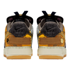 FLEX SHOP Nike x Travis Scott Air Force 1 Low Cactus Jack sneakers showing rear view with textured panels and gold studs
