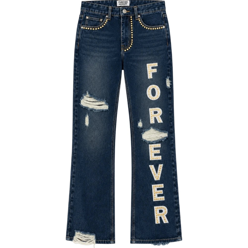 Forever Hungry Dark Blue Forever Flared Jeans