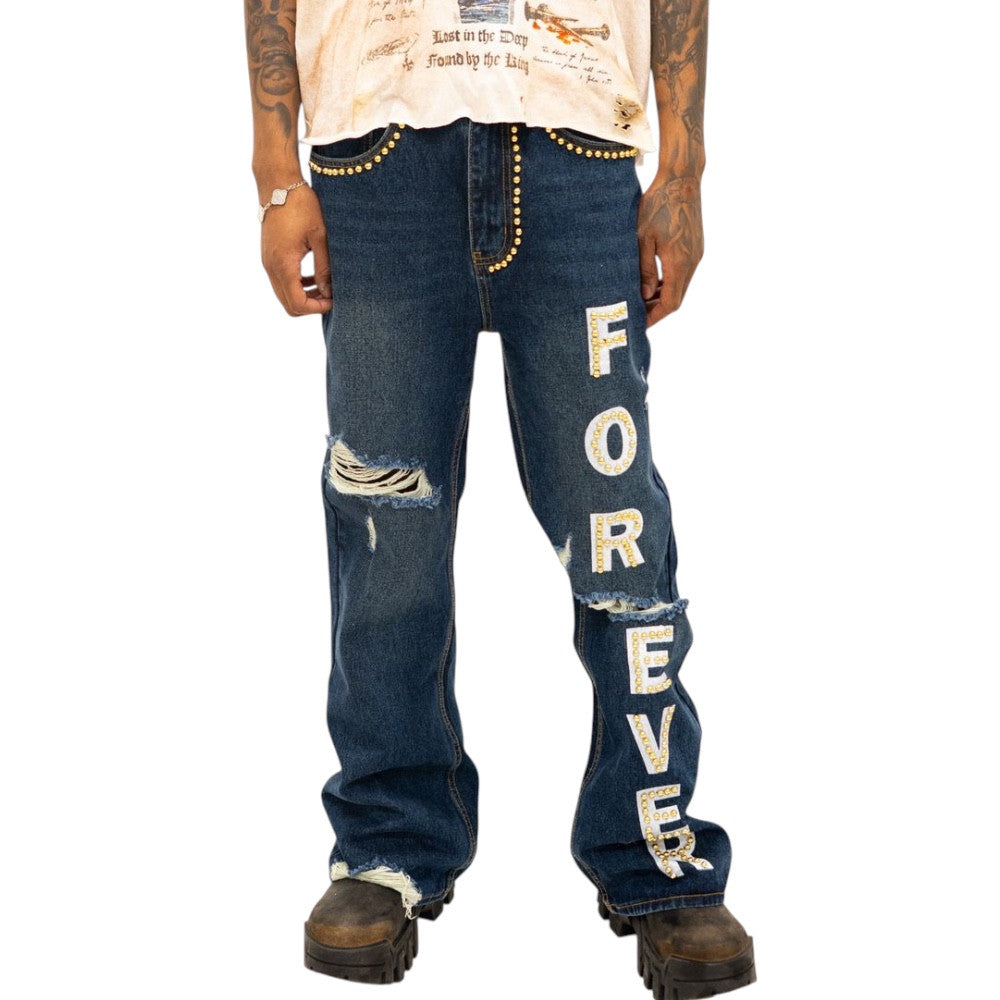 Forever Hungry Dark Blue Forever Flared Jeans