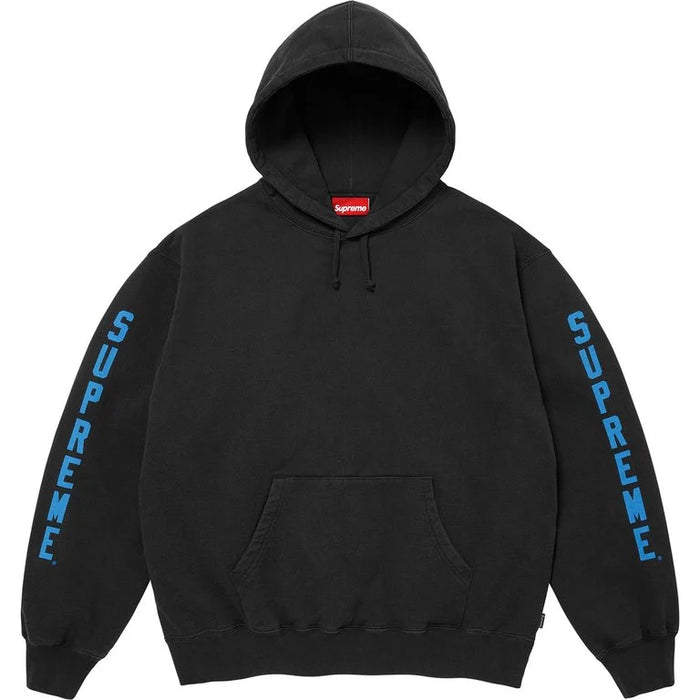 Supreme Black Washed Logo Hooded Sweatshirt